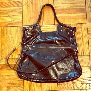 Black Patent Leather Convertible Purse